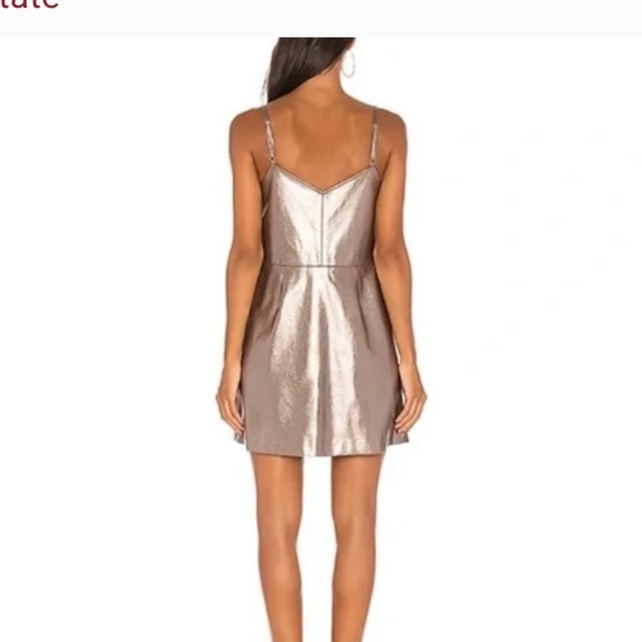 1.State the curator metallic faux leather‎ gold dress. Worn 1x - Picture 2 of 6